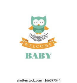 welcome baby card design. vector illustration