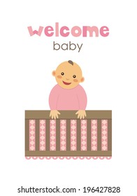 welcome baby card design. vector illustration