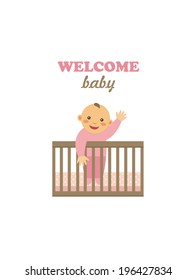 welcome baby card design. vector illustration