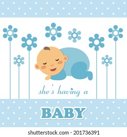 welcome baby card design. vector illustration