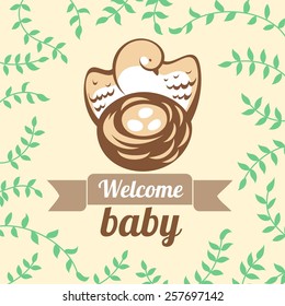 welcome baby card design. vector illustration