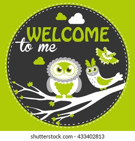 welcome baby card design. vector illustration