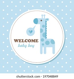welcome baby card. vector illustration