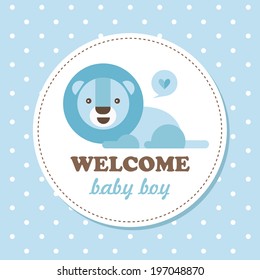 welcome baby card. vector illustration