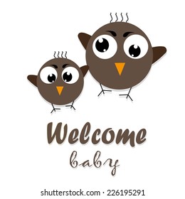 welcome baby card. vector illustration