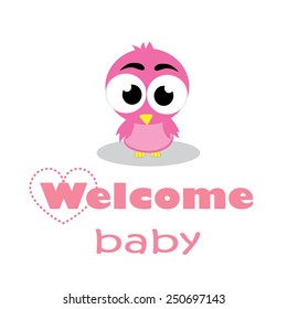 Welcome baby card. vector illustration