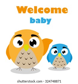 Welcome baby card. vector illustration