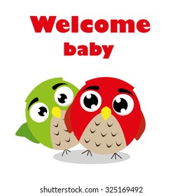 Welcome baby card. vector illustration