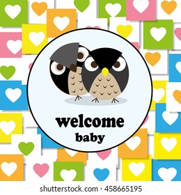 Welcome baby card. vector illustration