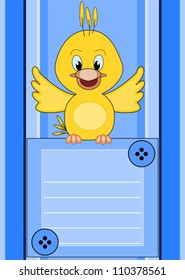 Welcome baby - cute little bird brings information