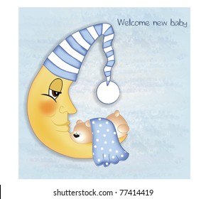 welcome baby greetings card