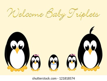 Welcome Baby Penguins - triples 2 girls and 1 boy