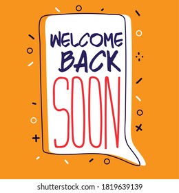 welcome back after pandemic, we are working again vector illustration design