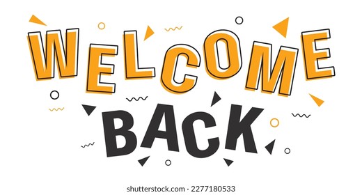 Welcome Back Banner with flat shape design