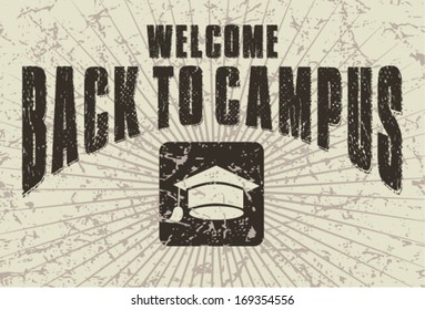 welcome back to campus, vector illustration. 