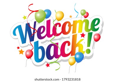Welcome Back Colorful Balloons Stock Vector (Royalty Free) 1793231818 ...