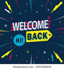 bienvenido de nuevo diseño de fondo azul.