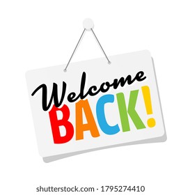 Welcome Back Door Sign Stock Vector (Royalty Free) 1795274410 ...