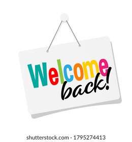 Welcome Back Door Sign Stock Vector (Royalty Free) 1795274413 ...