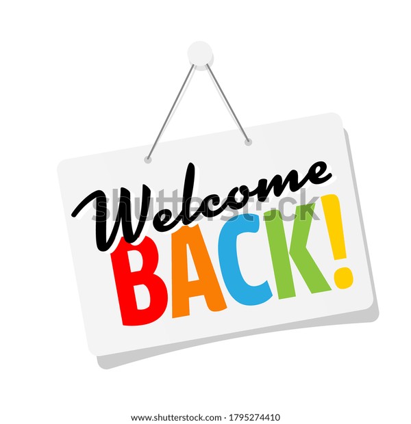 Welcome Back Door Sign Stock Vector (Royalty Free) 1795274410 ...