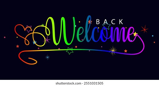 welcome Back, gradient color welcome Back, text