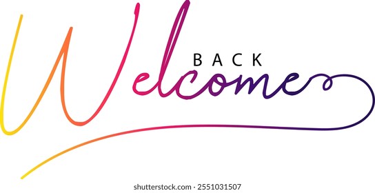 welcome Voltar, cor de gradiente welcome Voltar, texto