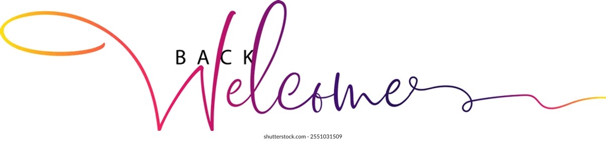 welcome Back, gradient color welcome Back, text
