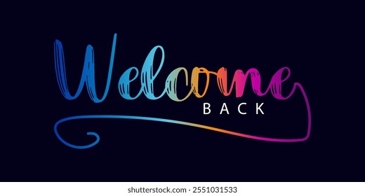 welcome Voltar, cor de gradiente welcome Voltar, texto
