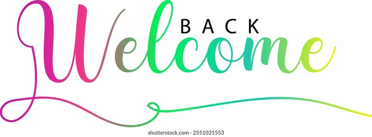 welcome Voltar, cor de gradiente welcome Voltar, texto