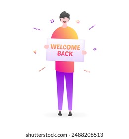 Icono de bienvenida. Icono de mensaje. Estilo plano. Icono de Vector.