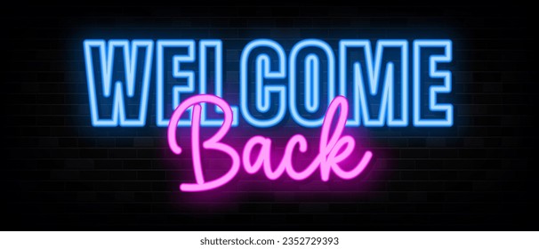 Welcome Back Neon Signs Vector Design Template Neon Style