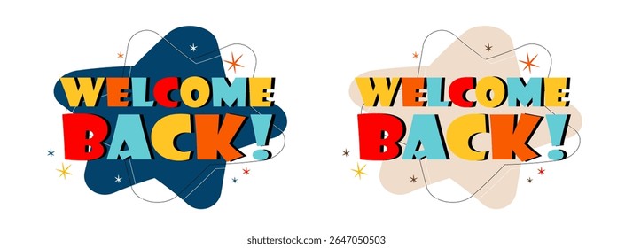 Welcome back on color background