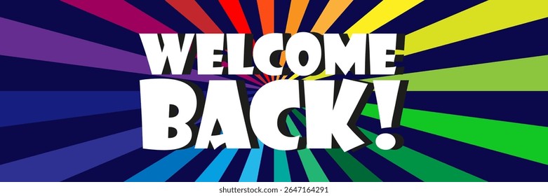 Welcome back on color background