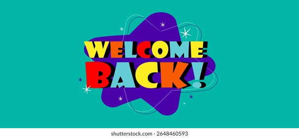 Welcome back on color background