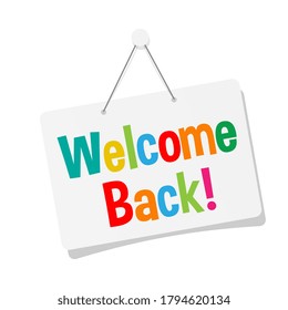 Welcome Back Door Sign Stock Vector (Royalty Free) 1795274410 ...