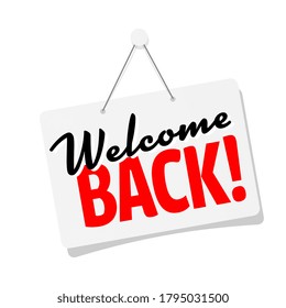 Welcome Back Door Sign Stock Vector (Royalty Free) 1795274410 ...