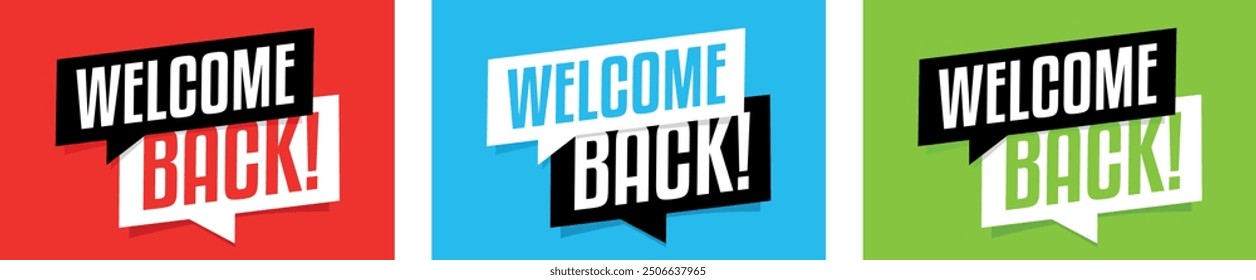 Welcome back on speech bubble