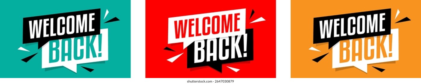 Welcome back on speech bubble