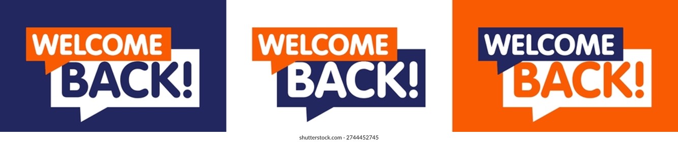 Welcome back on speech bubble