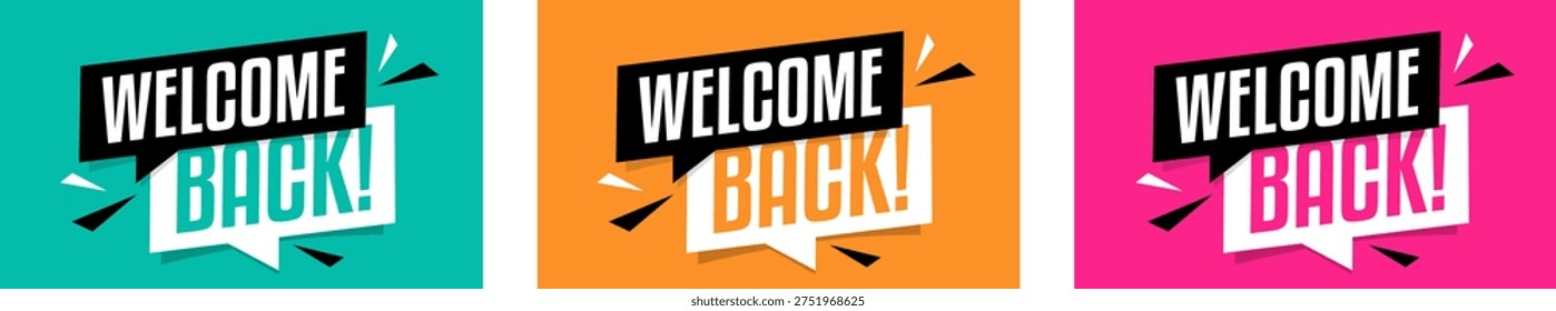 Welcome back on speech bubble