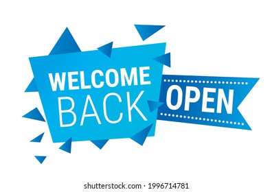 Welcome Back Open Sticker Coronavirus Quarantine Stock Vector (Royalty ...