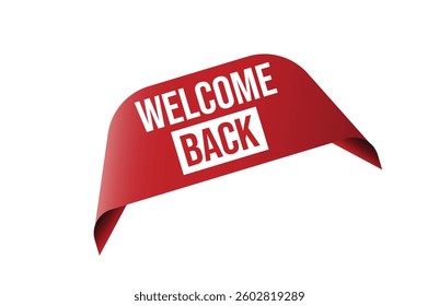 Welcome back red ribbon label banner.