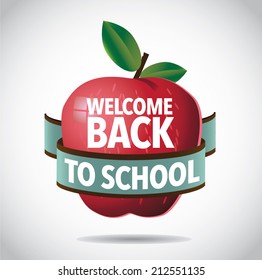 Welcome back to school apple  EPS 10 vector