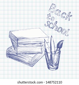 Welcome back to school background - 2. Card with education elements