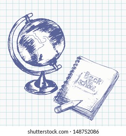 Welcome back to school background - 4. Card with education elements