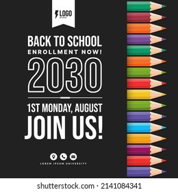 Welcome back to school background with colour pencils, Concept of education banner with back to School lettering design