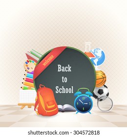 Welcome Back to School Background, Education Objects 