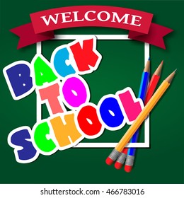 Welcome back to school - background with education things.
