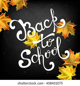 Welcome back to school background, with hand drawn lettering.