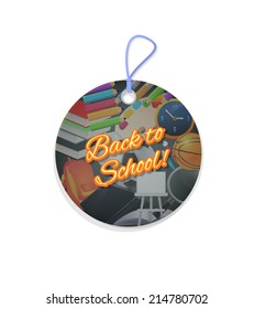 Welcome Back to School background, Hanging Vector Objects Illustration